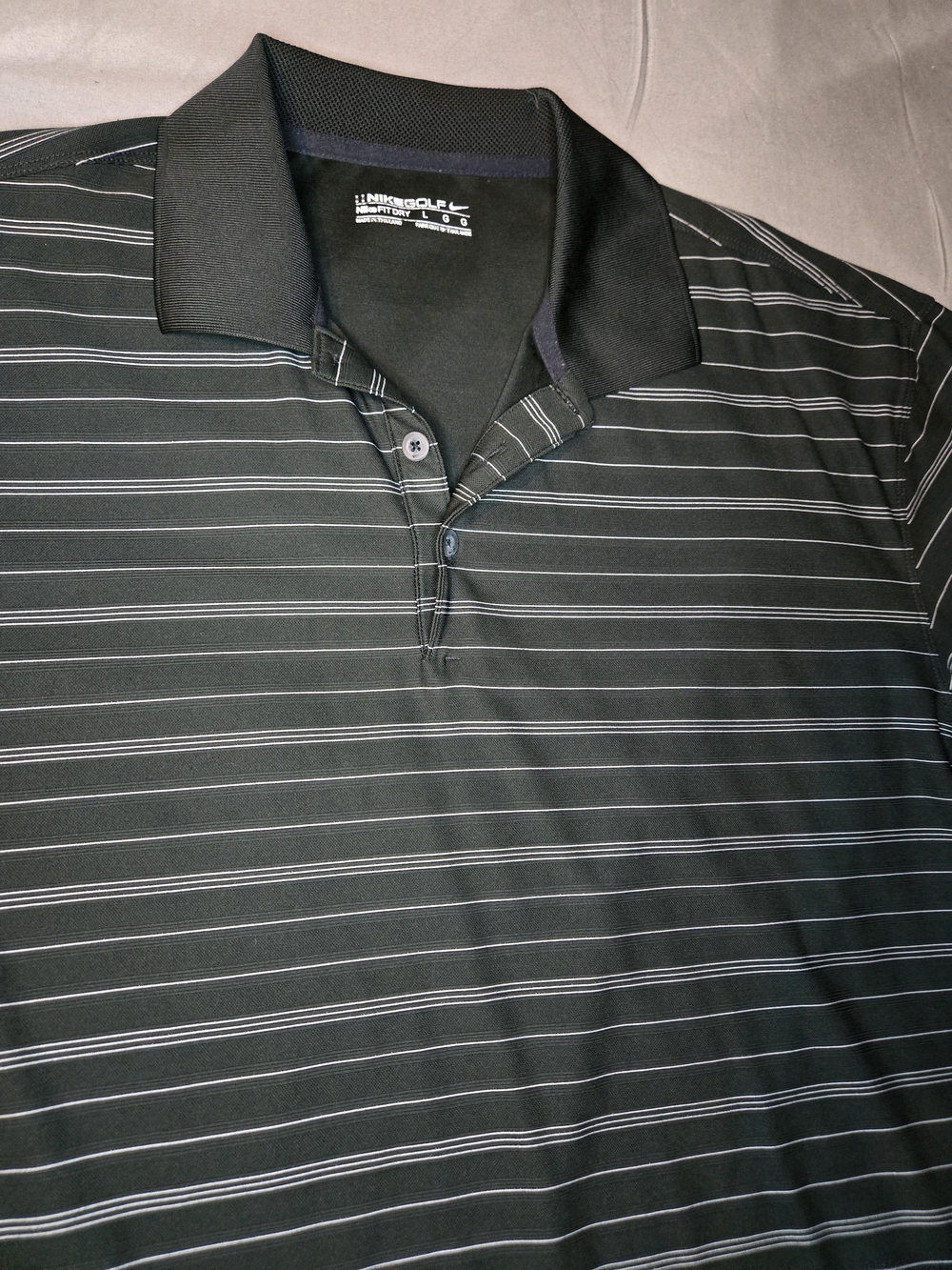 Nike Dri-FIT Black Striped Golf Polo Shirt